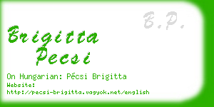 brigitta pecsi business card